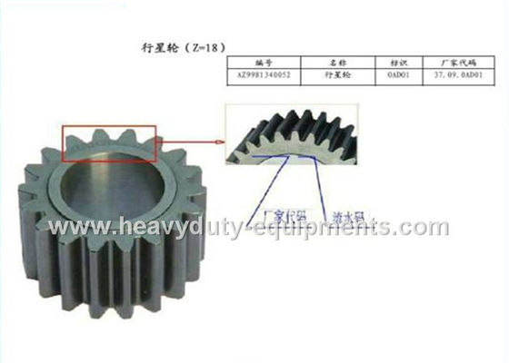 Çin sinotruk spare part wheel planetary gear part number AZ9981340052 Tedarikçi