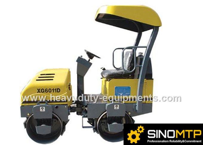 Tandem Vibratory Road Roller XG6011D 1,28 T with high visibility cab for comfort and safety