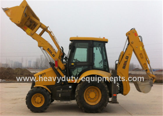 Çin Weichai Engine Road Construction Equipment Backhoe Loader B877 With 6 In 1 Bucket Tedarikçi